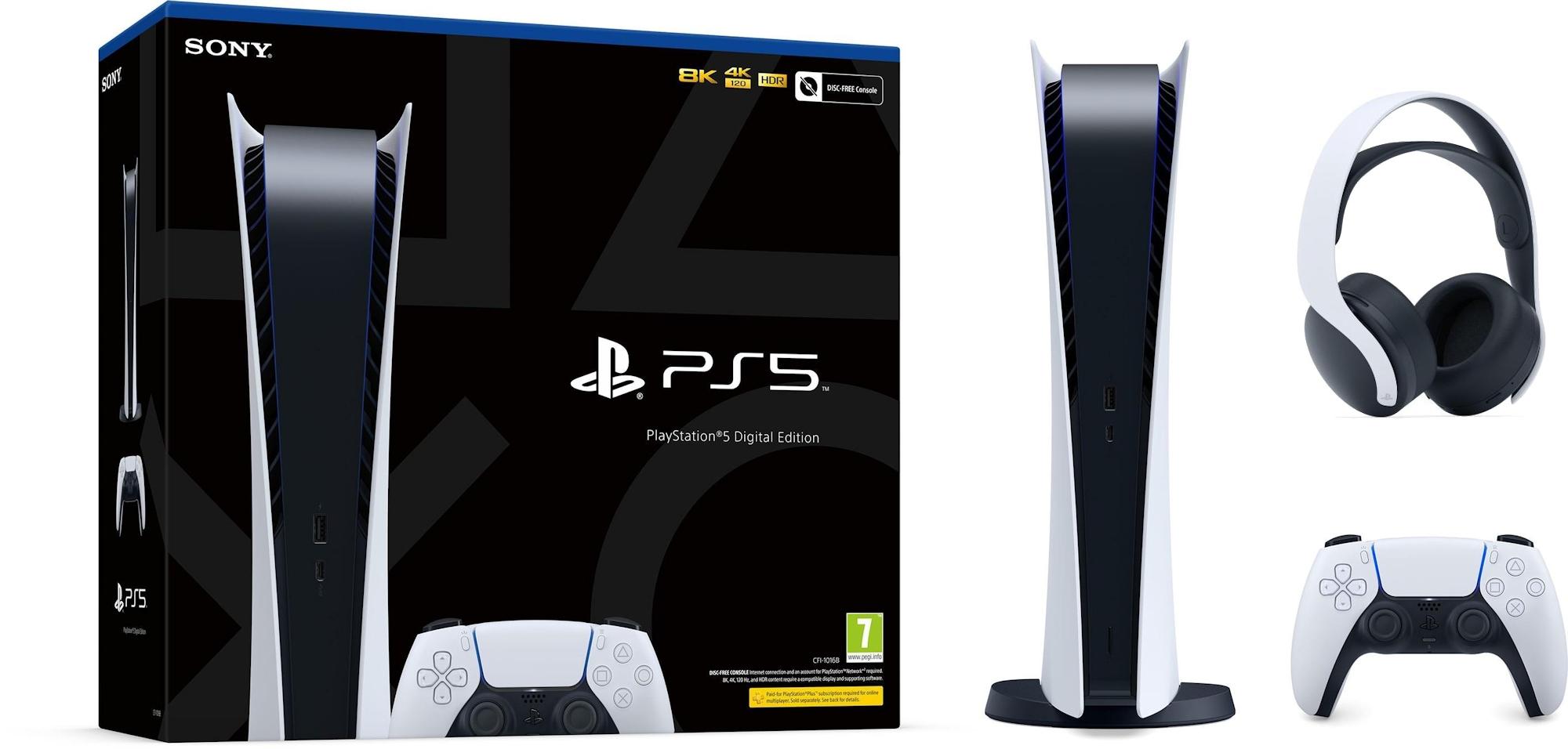 Konsola Sony PlayStation 5 Digital (PS5) - słuchawki PULSE 3D