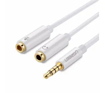 Rozdzielacz UGREEN AV141 mini jack 3,5mm Do słuchawek z mikrofonem 0,2m Biały