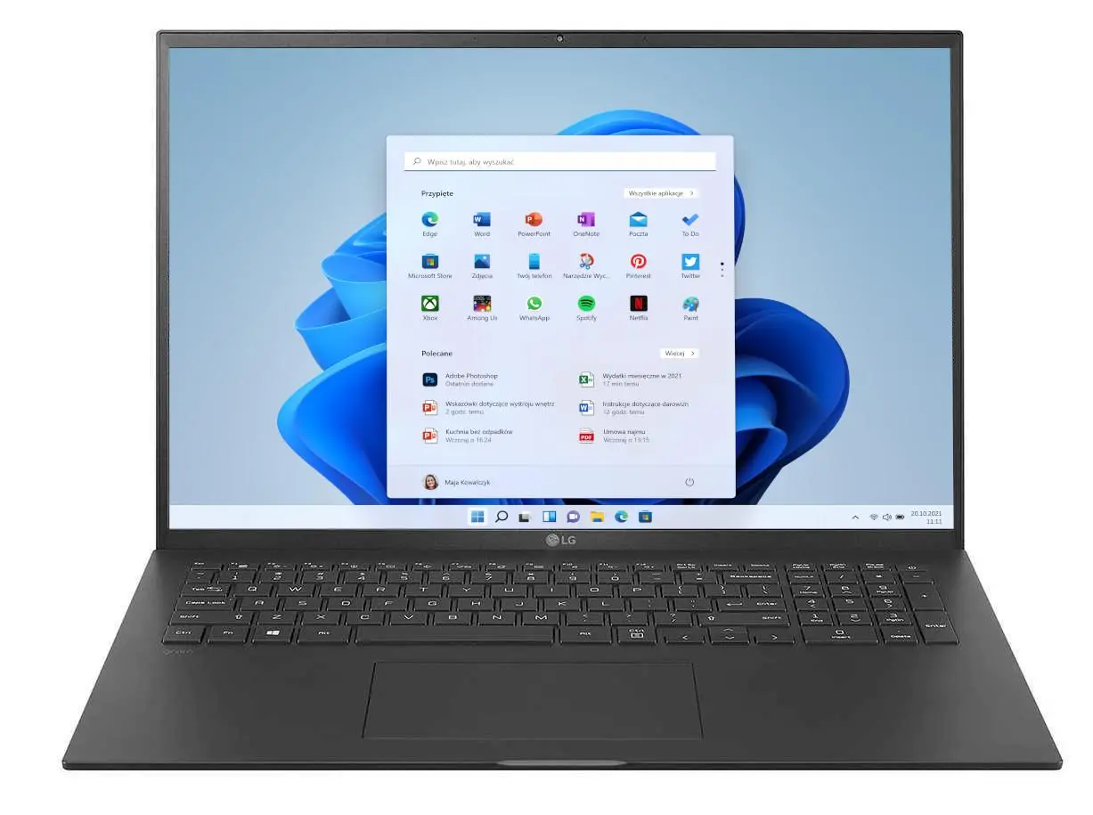 Laptop LG Gram 17'' 2021 17Z90P-G.AA65Y i5-1135G7 16GB RAM 512GB Dysk SSD Win11 Czarny
