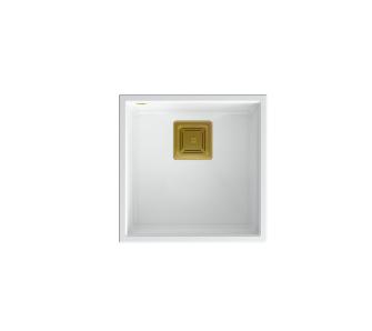 Zlewozmywak Quadron HQD4242U1-G1 David 40 G Granitowy Biały/Złoty