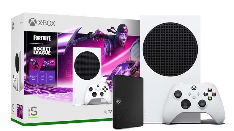 Konsola Xbox Series S - 512GB - dodatki Fortnite i Rocket League - dysk Seagate Expansion 2TB