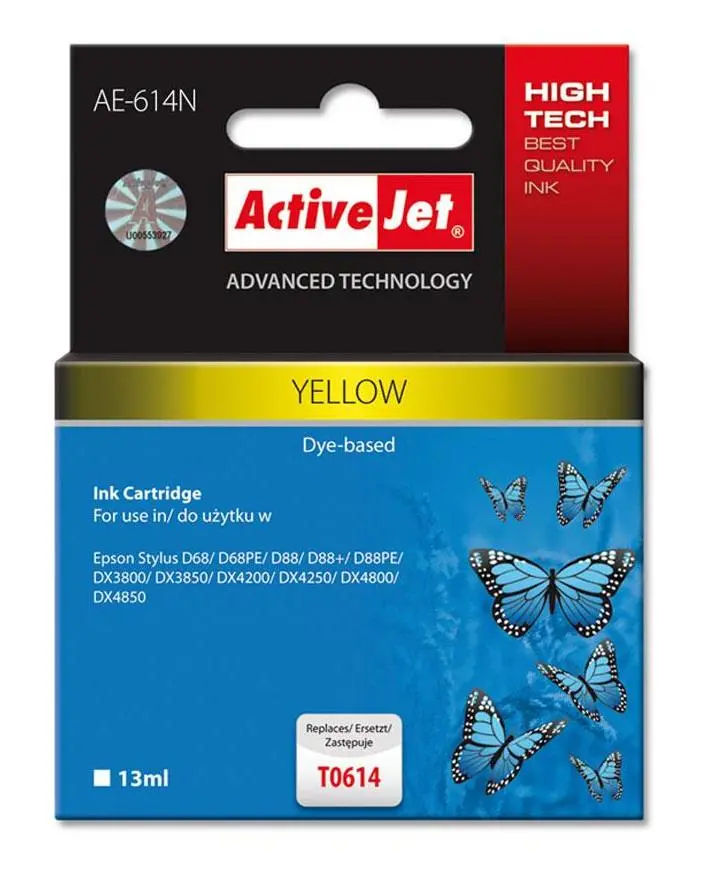 Tusz ActiveJet AE-614N (zamiennik T0614) Żółty 13 ml