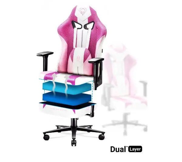 Diablo Chairs X-Player 2.0 Normal Size Gamingowy do 150kg Skóra ECO Tkanina Marshmallow pink - Kup na Raty - RRSO 0%