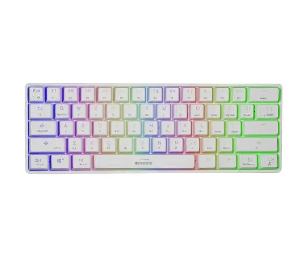 Klawiatura mechaniczna Genesis Thor 660 RGB Gateron Red Biały