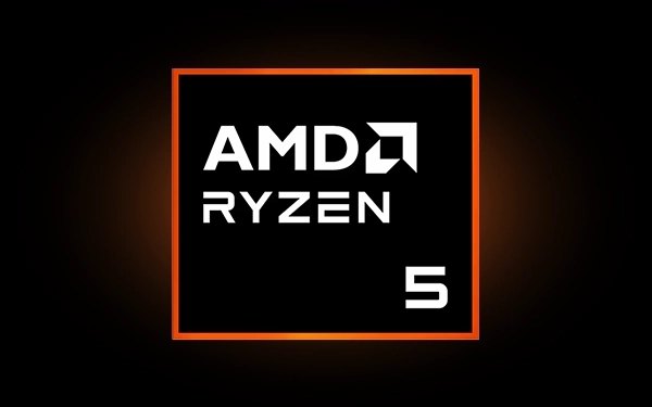 Логотип процесора AMD (Advanced Micro Devices) Ryzen 5, що означає центральний процесор початкового рівня для комп'ютерів.