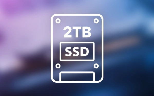 Піктограма твердотільного накопичувача (SSD) на 2 ТБ, що представляє пристрій для зберігання даних високої ємності та швидкості