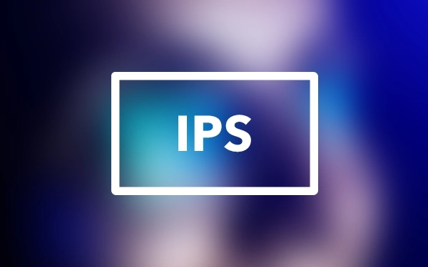 Піктограма екрана з позначкою IPS (In-Plane Switching), що символізує матричну технологію з широким кутом огляду