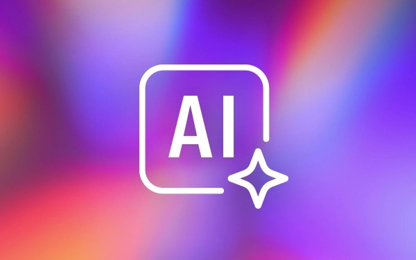 Значок со словом AI в квадрате и блестящим символом – графический символ, символизирующий искусственный интеллект.