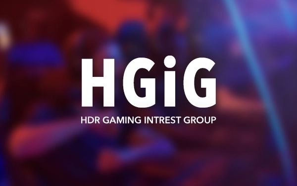 HGiG - логотип HDR Gaming Interest Group на цветном фоне - символ стандарта улучшения качества изображения