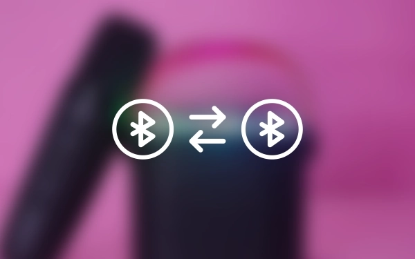 Ikony Bluetooth symbolizujące połączenie dwóch głośników bezprzewodowych w trybie stereo lub party mode