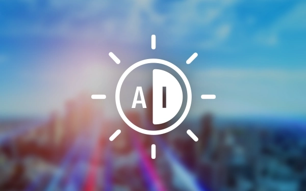 Значок із символом сонця та літерами AI — зображення, що вказує на автоматичне регулювання яскравості екрана