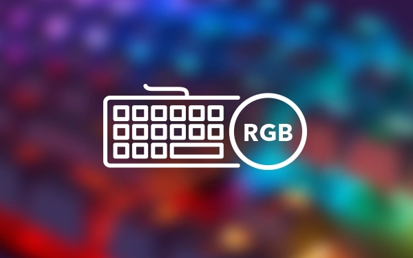 Значок клавіатури з позначкою RGB (червоний, зелений, синій), що символізує багатокольорове підсвічування клавіатури