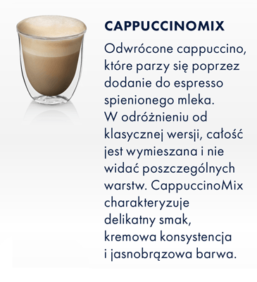 широкий асортимент напоїв з кавоварки - капучино