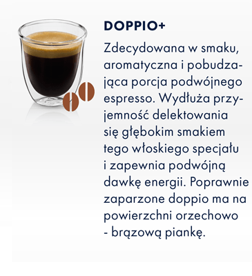 широка палітра напоїв з кавоварки - doppio plus
