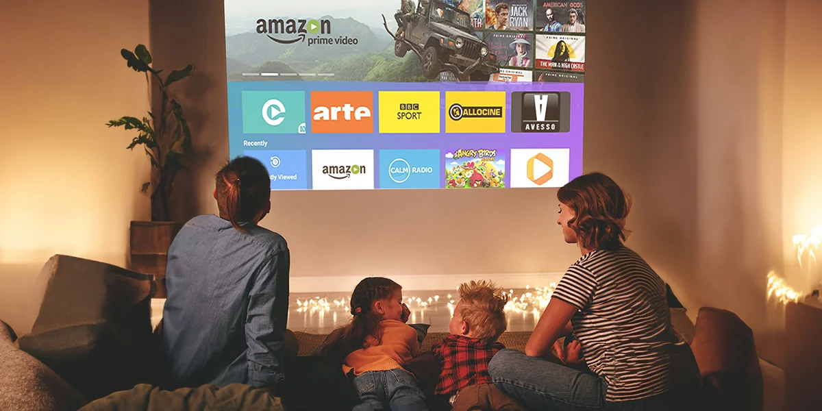 Сімейний перегляд контенту, що відображається на проекторі