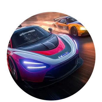 Два гоночні автомобілі змагаються один з одним