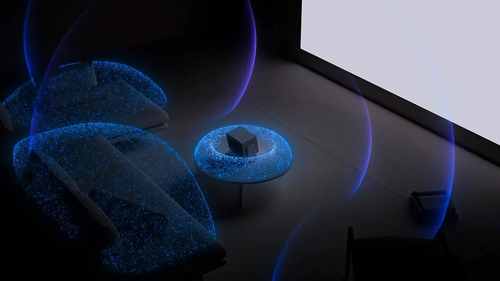 У центрі HORION 20 графіка показує рівномірне поширення звукових хвиль