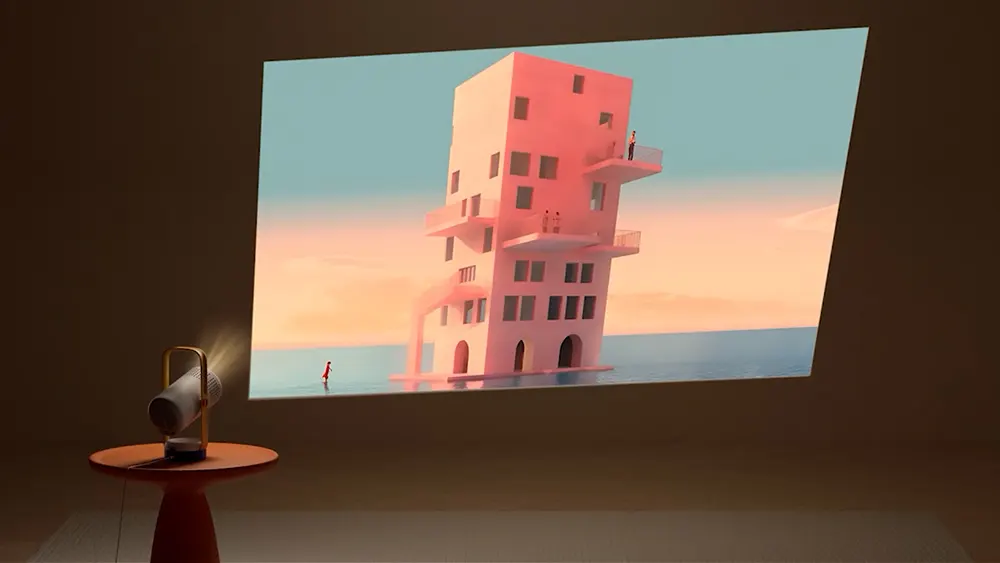 При нахилі Vibe One проектує зображення на стіну злегка нахиленим, що можна налаштувати за допомогою функції автокорекції.