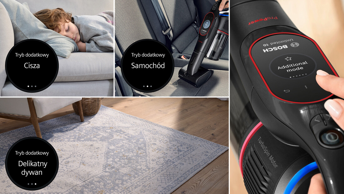 3 додаткові режими пилососа: тихий, автомобіль, делікатні килими
