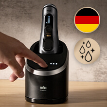 Wydajność każdego dnia, na lata. Golarka Series 9 PRO+ jest wyprodukowana w 100% w Niemczech i posiada stację czyszczącą SmartCare Center 6 w 1, by była niczym nowa każdego dnia, za dotknięciem przycisku.