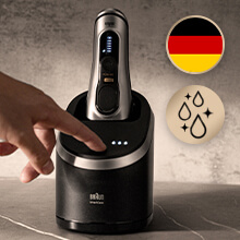 Wydajność każdego dnia, na lata. Golarka Series 9 PRO+ jest wyprodukowana w 100% w Niemczech i posiada stację czyszczącą SmartCare Center 6 w 1, by była niczym nowa każdego dnia, za dotknięciem przycisku.