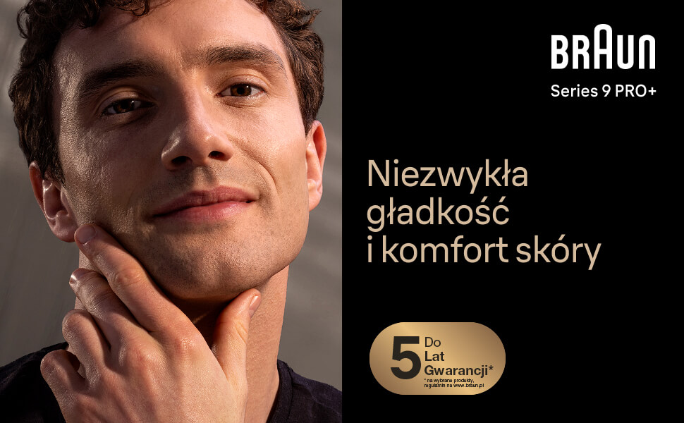 Braun Series 9 PRO+. Niezwykła gładkość i komfort skóry. Do 5 lat gwarancji*  *na wybrane produkty, regulamin na www.braun.pl