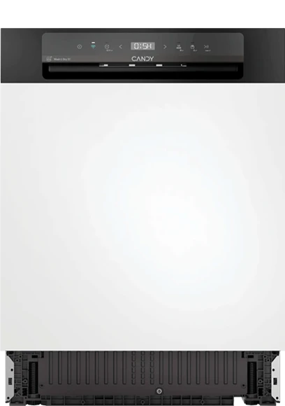 Біла посудомийна машина Candy RapidO CH 5B3F1B із закритими дверцятами.