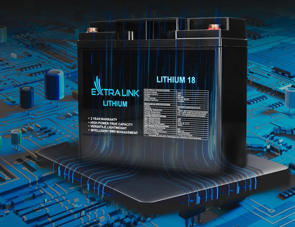 EXTRALINK BATTERY ACCUMULATOR LITHIUM LIFEPO4 12.8V 18AH, BMS