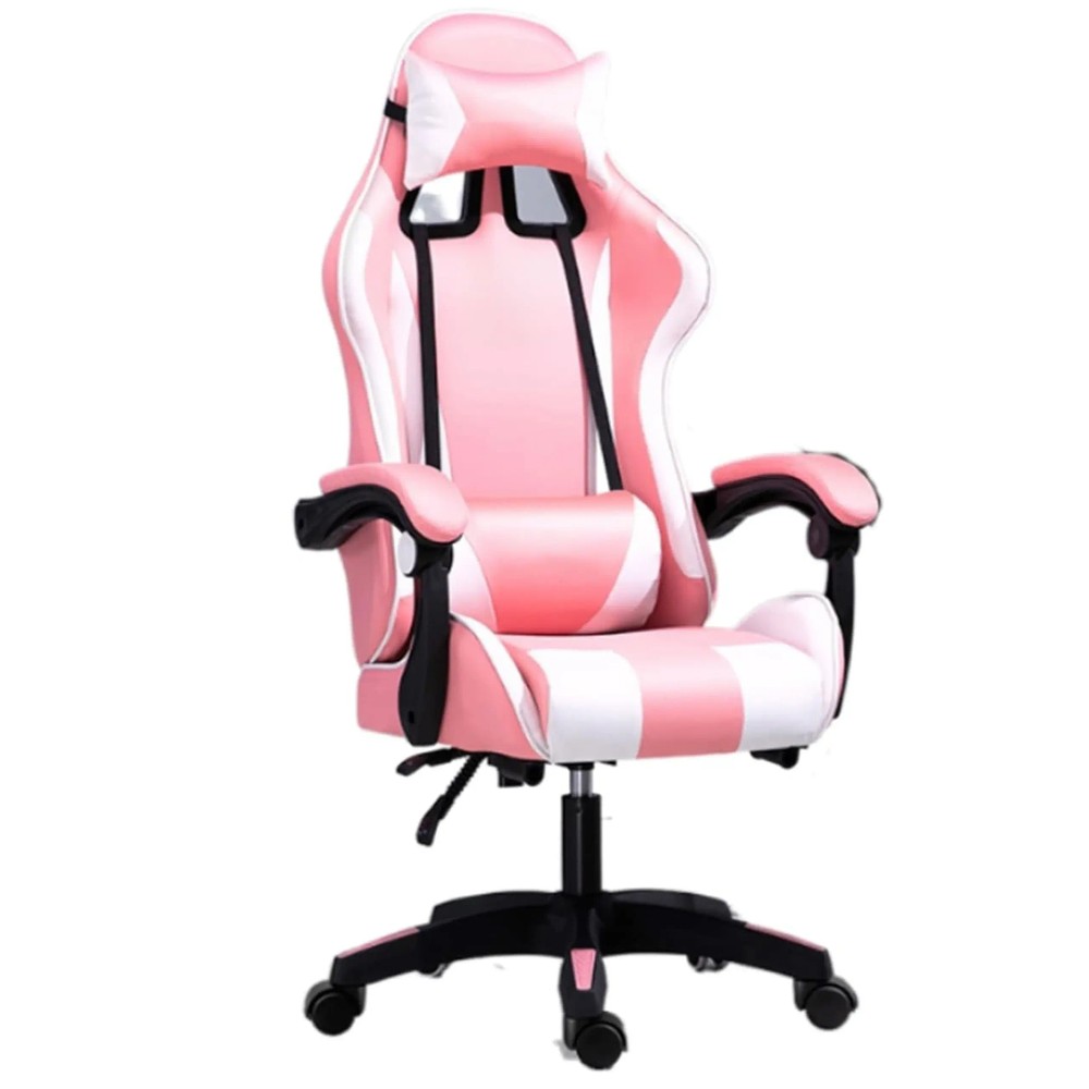 EXTRALINK GAMING FOTEL GAMINGOWY BIUROWY OBROTOWY KUBEŁKOWY różowo-biały G-525