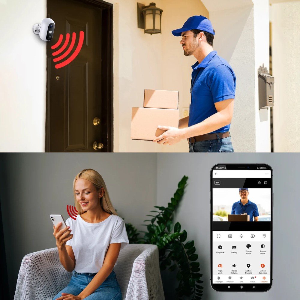 EXTRALINK SMART LIFE SolarEye 2MP OUTDOOR WIRELESS BATTERY SECURITY CAMERA