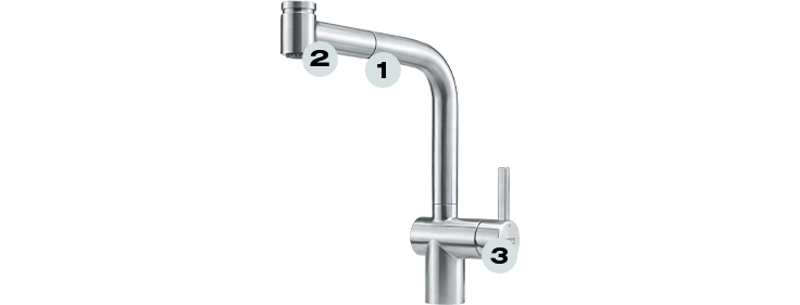 Atlas Neo pull-out spray Stal szlachetna