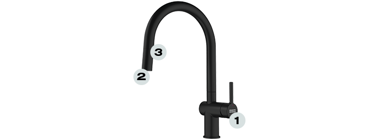 Active J pull-out spray Czarny mat