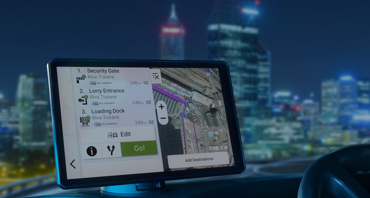 zdjęcie nawigacji garmin do ciężarówek dēzl LGV820