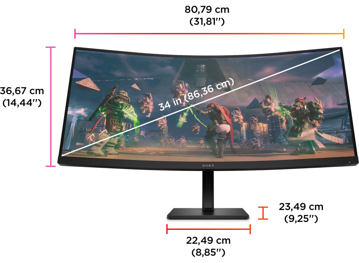 HP MONITOR GAMINGOWY OMEN 34c