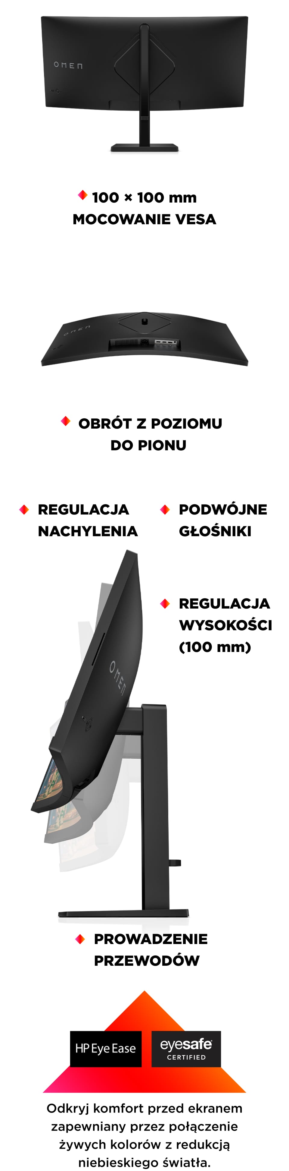 HP MONITOR GAMINGOWY OMEN 34c