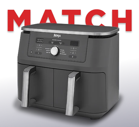 Аерофритюрниця Ninja з вивіскою Match позаду неї