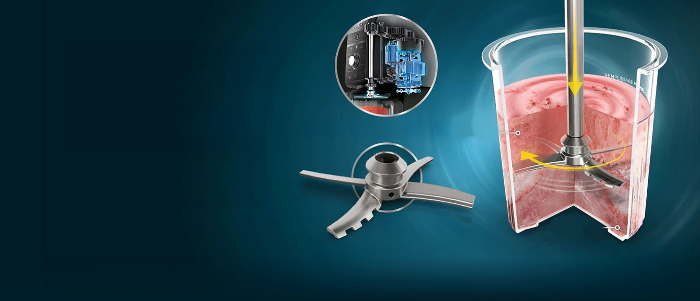 Ілюстрація поперечного перерізу келиха з напоєм всередині для ілюстрації роботи мішалки морозивоварки