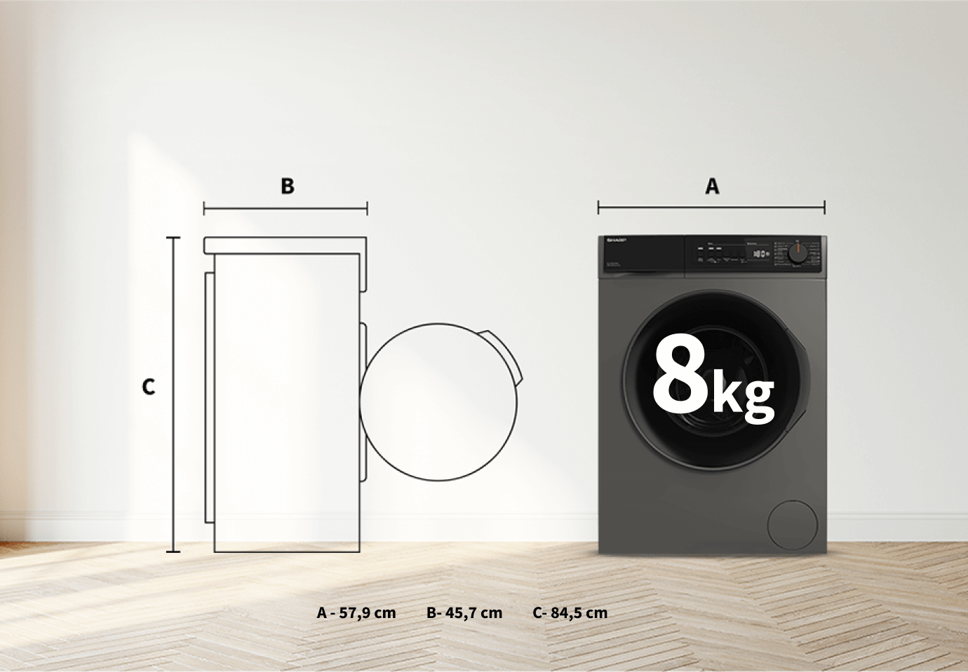 Sharp Washing Machine ES-SFB812YAA-PL