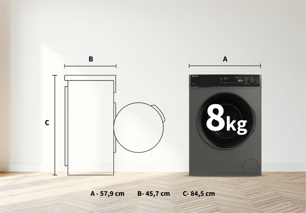 Sharp Washing Machine ES-SFB812YAA-PL