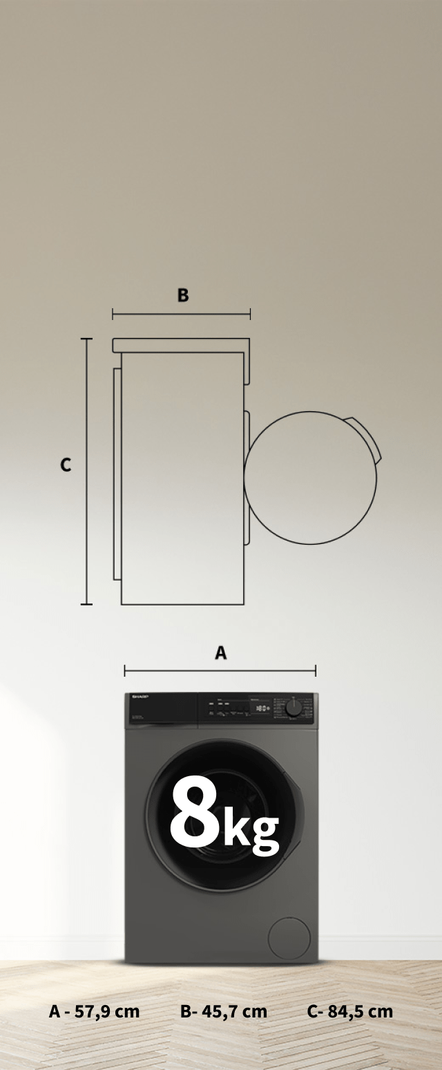 Sharp Washing Machine ES-SFB812YAA-PL