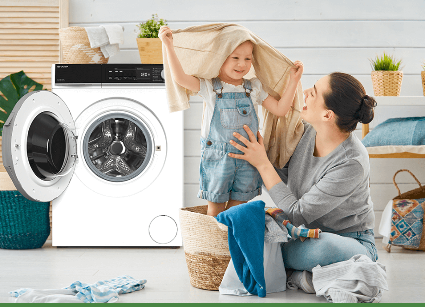 Sharp Washing Machine ES-SFB812YWA-PL