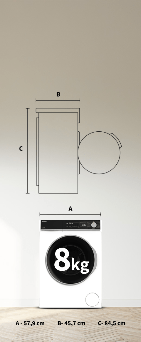 Sharp Washing Machine ES-SFB812YWA-PL