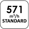 Przepływ standardowy 571 m3/h