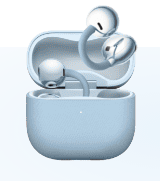 Сині навушники FreClip 2 у футлярі.