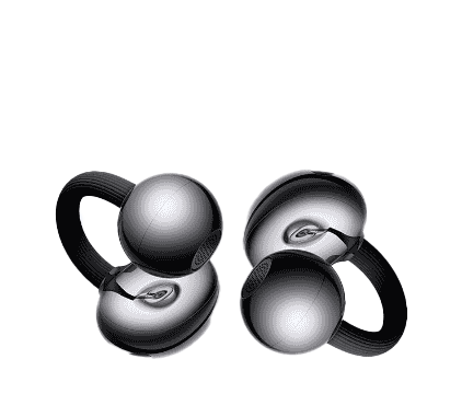 Чорна пара навушників FreeClip 2, вкладки яких спрямовані один до одного.