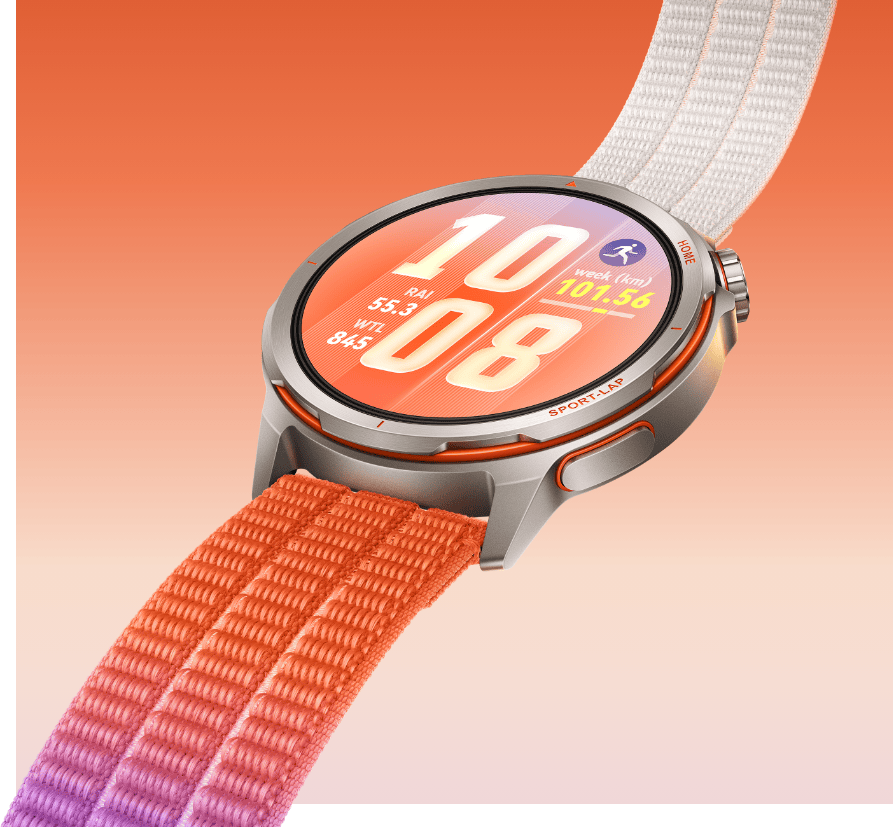 HUAWEI Watch GT Runner 2 з титановим корпусом та помаранчевим плетеним ремінцем