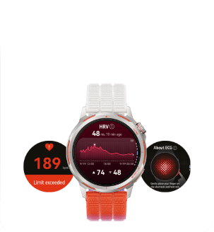 HUAWEI Watch GT Runner 2 відображає графік і цифри, а також інші циферблати з програмами для моніторингу серцевого ритму.