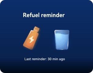 Піктограма пляшки з іконкою енергії та іконкою склянки, наповненої рідиною.