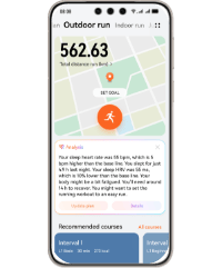 Екран телефону з зображенням карти та значком місцезнаходження бігуна