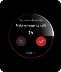 Екран програми SOS-виклику з характерним зображенням здійснення або відхилення виклику